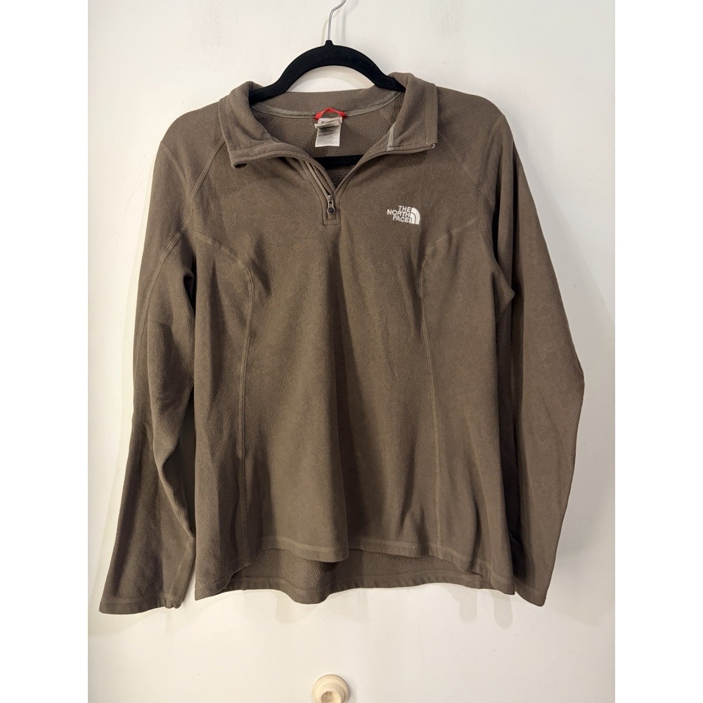 The North Face Womens Brown 1/4 Zip Fleece Pullover Jacket Medium M